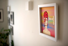 Load image into Gallery viewer, David Bowie illustration with 'Let's Dance' written in scrabble letters