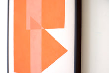Load image into Gallery viewer, Unframed geometric 2 piece Giclee art print with overlapping shapes in black, pink and orange