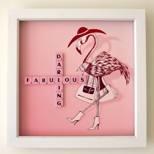 Pink Flamingo illustration with 