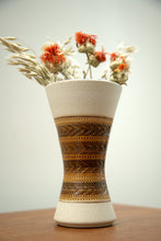 Load image into Gallery viewer, Mid-century Retro Brown &amp; White German Pottery Vase
