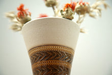 Load image into Gallery viewer, Mid-century Retro Brown &amp; White German Pottery Vase
