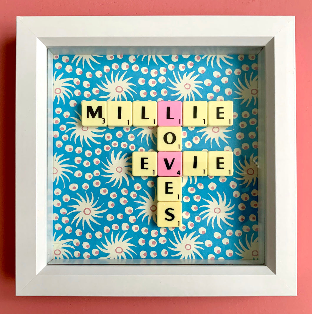 Personalised, bespoke Scrabble Art 