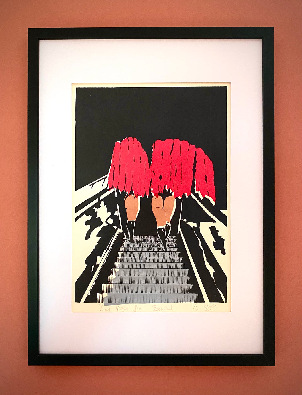 Framed Screen Print: 'Las Vegas From Behind ' by Jessie Burn