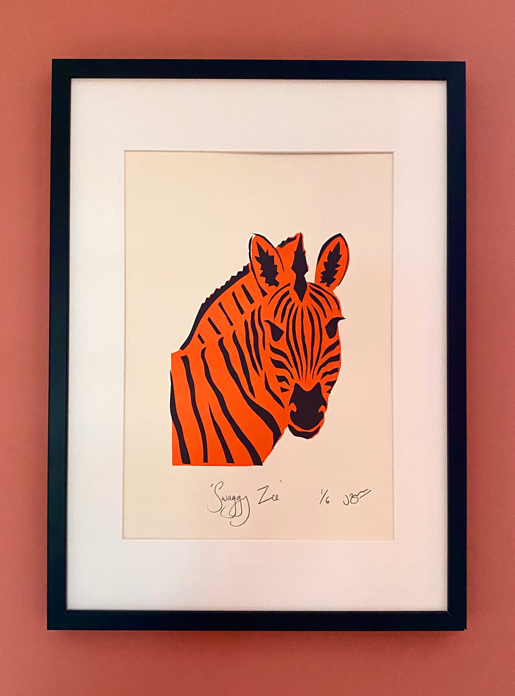 Framed Screen Print: 'Swaggy Zee' by Jessie Burn