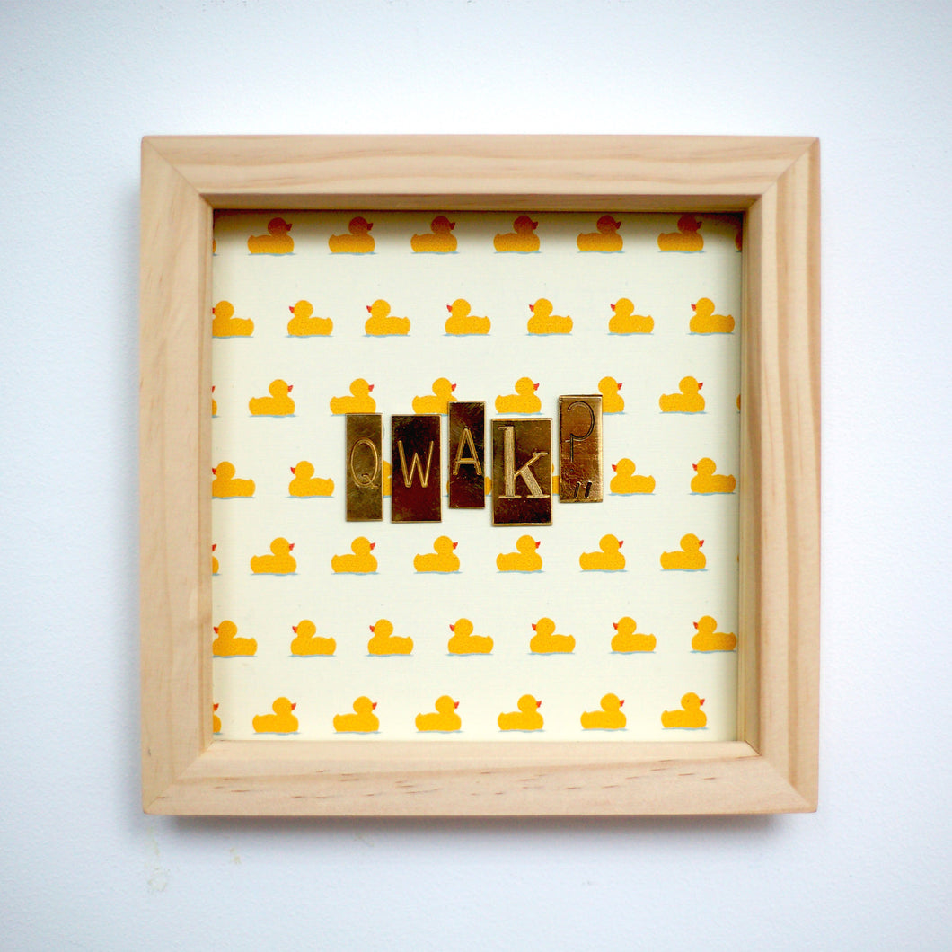 Wonderfully Unique Wall Art by Scrabble Bandit: 'Quak?' from their Limited edition Brass Collection